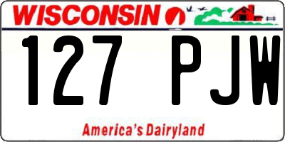 WI license plate 127PJW