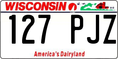 WI license plate 127PJZ