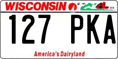 WI license plate 127PKA