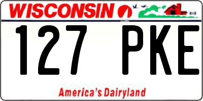 WI license plate 127PKE