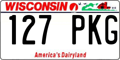 WI license plate 127PKG