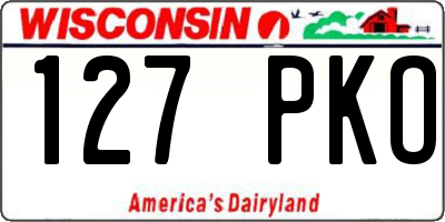 WI license plate 127PKO