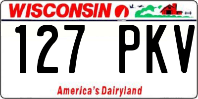 WI license plate 127PKV