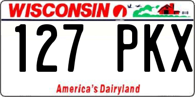 WI license plate 127PKX