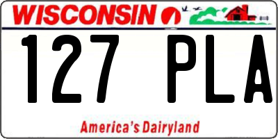WI license plate 127PLA
