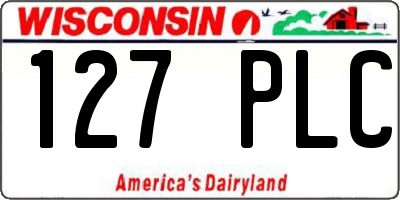 WI license plate 127PLC