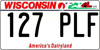 WI license plate 127PLF