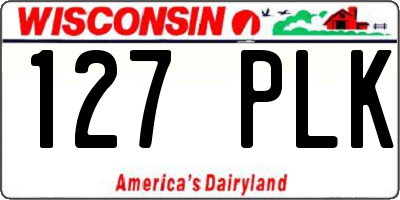 WI license plate 127PLK