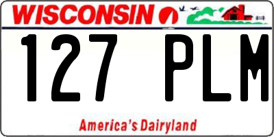 WI license plate 127PLM