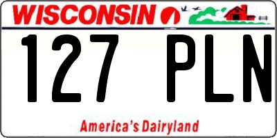 WI license plate 127PLN