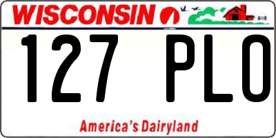 WI license plate 127PLO