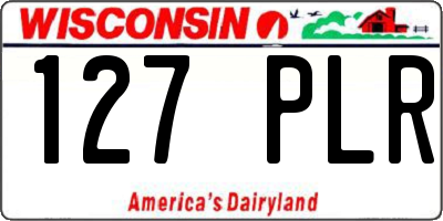 WI license plate 127PLR