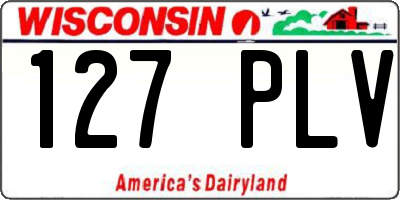 WI license plate 127PLV