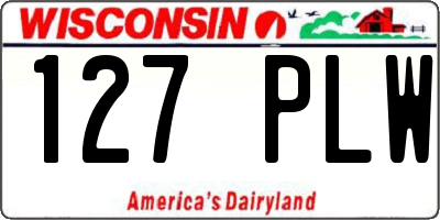 WI license plate 127PLW