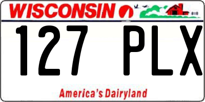 WI license plate 127PLX