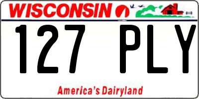 WI license plate 127PLY