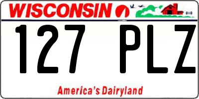 WI license plate 127PLZ