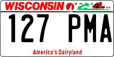 WI license plate 127PMA