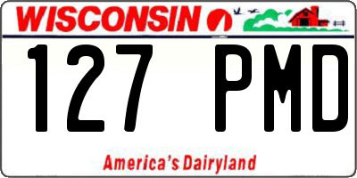 WI license plate 127PMD
