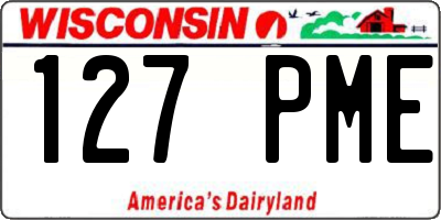 WI license plate 127PME
