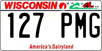 WI license plate 127PMG