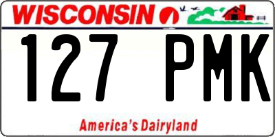 WI license plate 127PMK