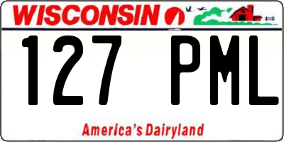 WI license plate 127PML