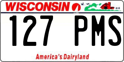 WI license plate 127PMS