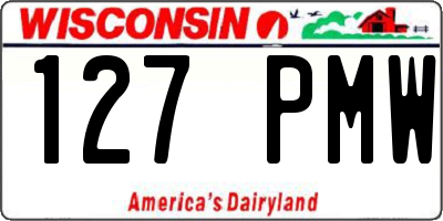WI license plate 127PMW