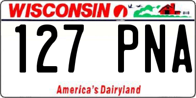 WI license plate 127PNA