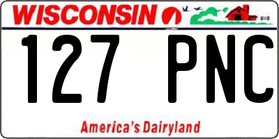 WI license plate 127PNC