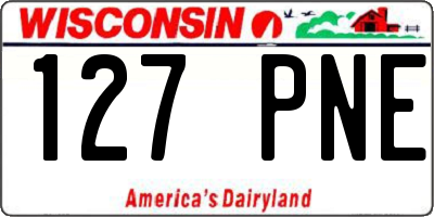 WI license plate 127PNE