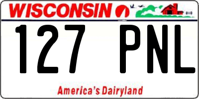WI license plate 127PNL