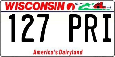 WI license plate 127PRI