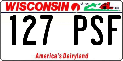 WI license plate 127PSF