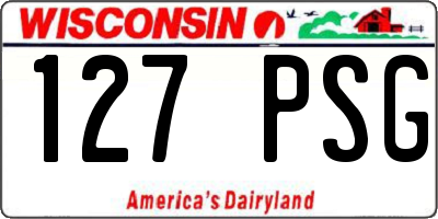 WI license plate 127PSG