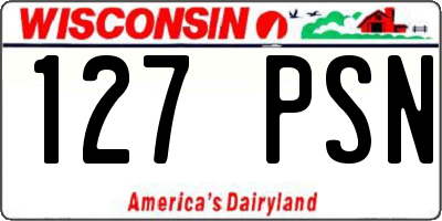 WI license plate 127PSN