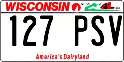 WI license plate 127PSV