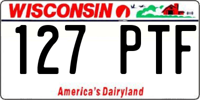 WI license plate 127PTF