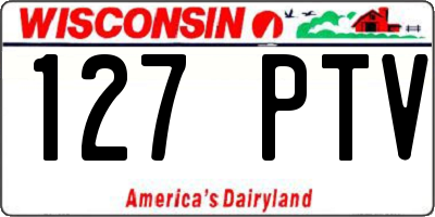 WI license plate 127PTV