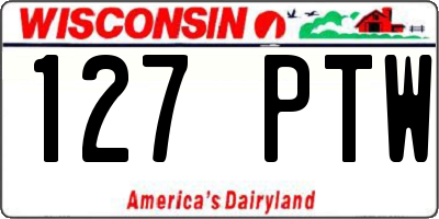 WI license plate 127PTW