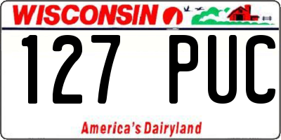 WI license plate 127PUC