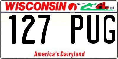 WI license plate 127PUG