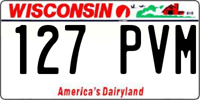WI license plate 127PVM