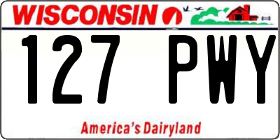 WI license plate 127PWY