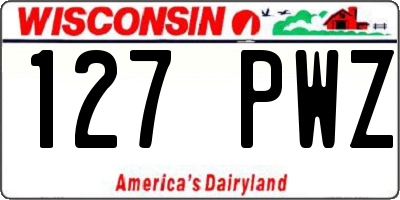 WI license plate 127PWZ