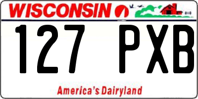 WI license plate 127PXB