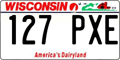WI license plate 127PXE