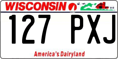 WI license plate 127PXJ