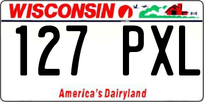 WI license plate 127PXL